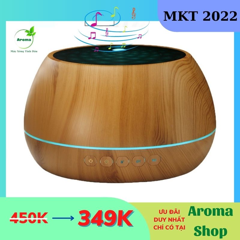 Máy xông tinh dầu có loa tích hợp Bluetooth 1000ml Siêu Âm phun sương tạo ẩm,khuếch tán hương thơm có điều khiển,