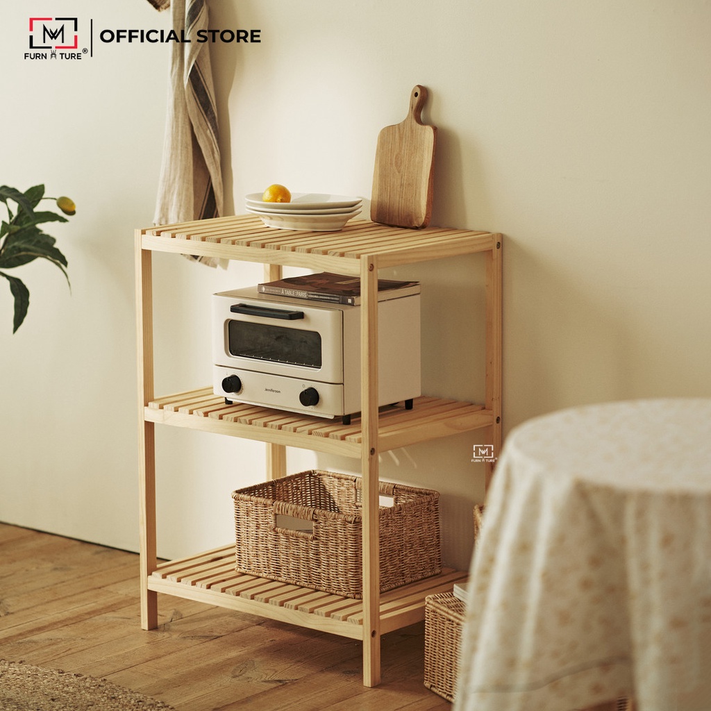 Kệ lò vi sóng 3 tầng lắp ráp 60x39.5x80 - Oven Rack 3F thương hiệu MW FURNITURE - Nội thất nhà bếp