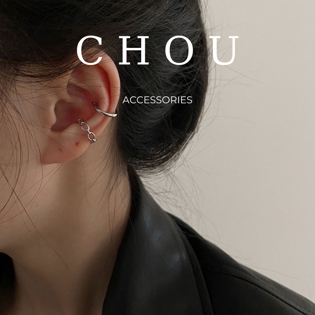 Set 3 Khuyên Kẹp Vành Tai Dáng Xích | CHOU ACCESSORIES |