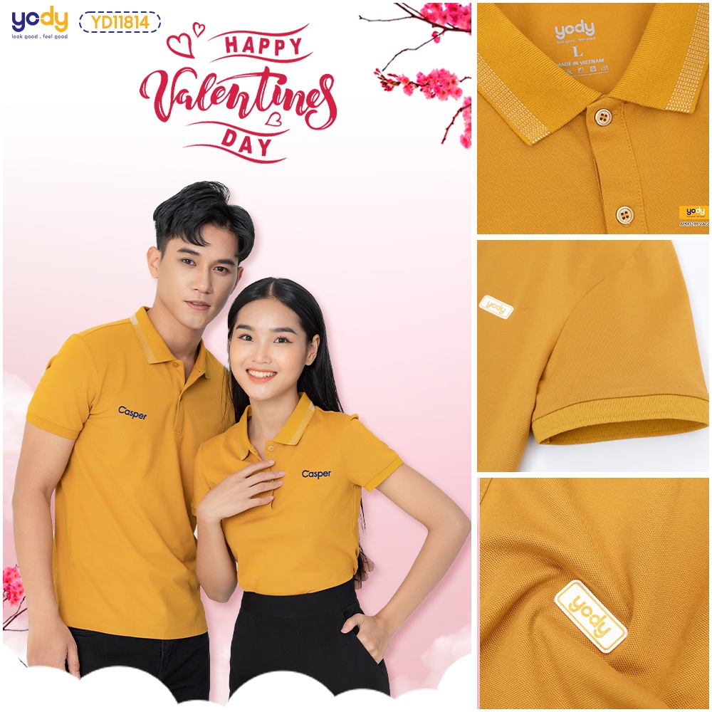 Áo đôi tình nhân combo 2 áo polo mắt chim thương hiệu YODY APM3299 và APN3340
