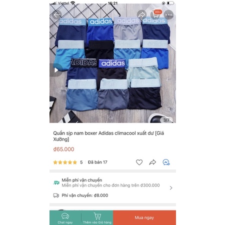 Quần Sịp Boxer Nam Das, Reebok Sét 5 Quần Thông Hơi Climaxkool Xuất Dư. Cạp Siêu Bền Vài Năm K Dão Thoáng Khí, Khử Mùi