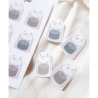 tờ sticker dùng trang trí sổ nhật ký, planner hình ly nến nhỏ
