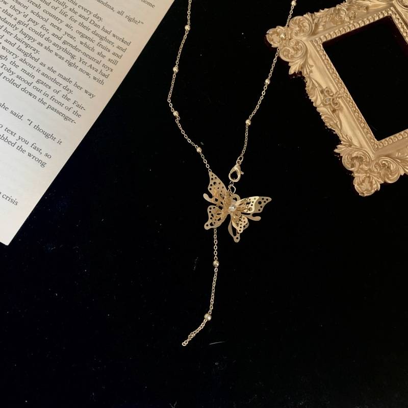 Vòng cổ Dài Mặt Bươm Bướm Thời Trang Cho Nữ