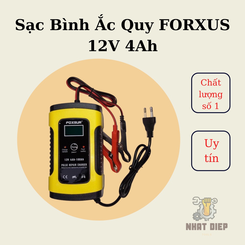 Sạc Bình Ắc Quy FORXUS 12V 4Ah- 100Ah tự ngắt