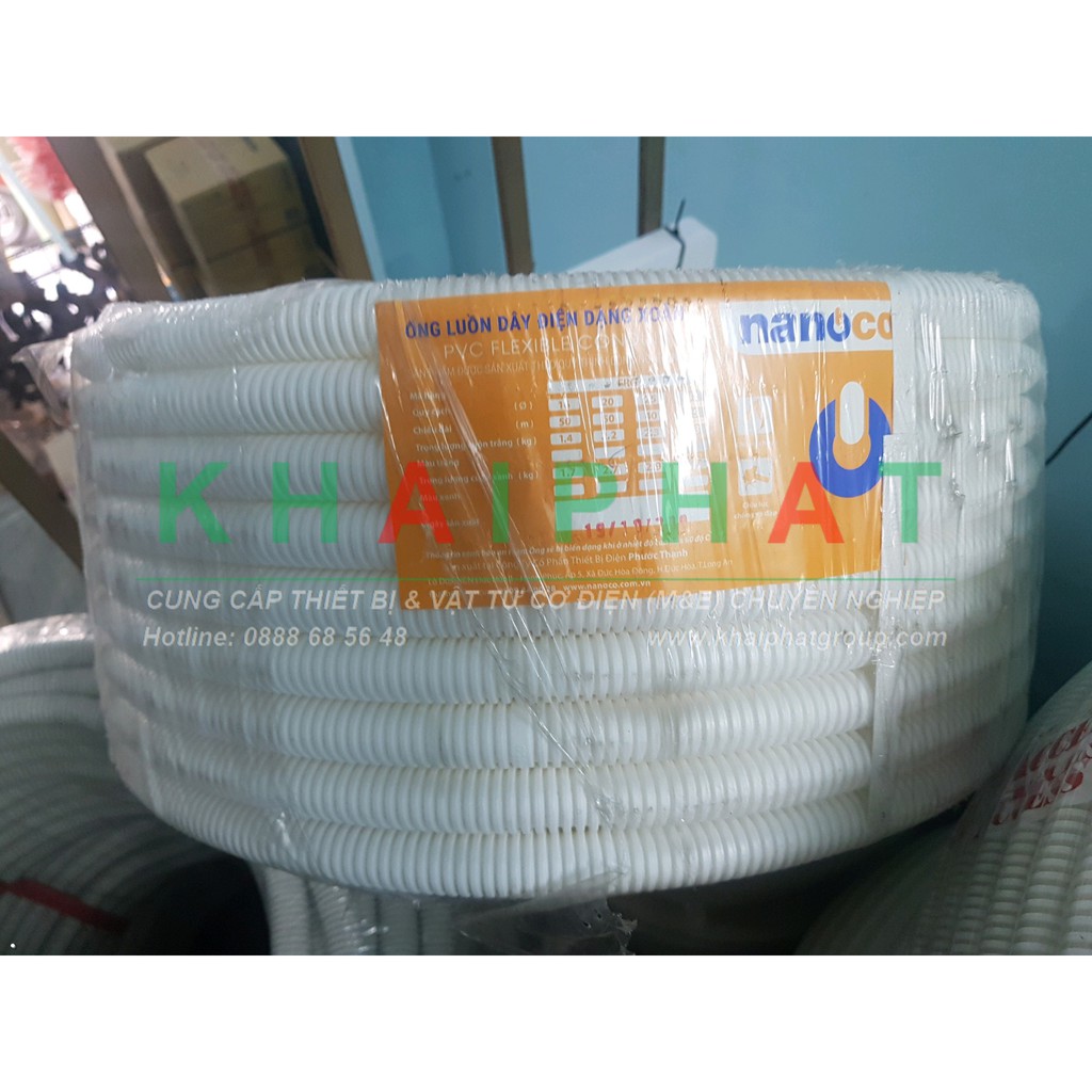 ỐNG RUỘT GÀ PHI 20 D20, ỐNG GEN PHI 20 D20, ÔNG LUỒN ĐÀN HỒI, ỐNG LUỒN DÂY ĐIỆN ÂM TƯỜNG NANOCO - KHẢI PHÁT ELECTRIC