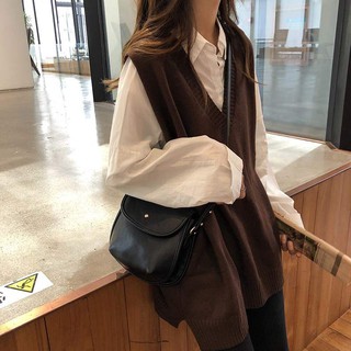 Áo Gile len phom dài phối áo GILE01
