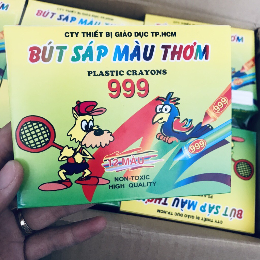 BÚT SÁP MÀU, Bút sáp tô màu Bút màu thơm 12 màu cho bé_ màu 999