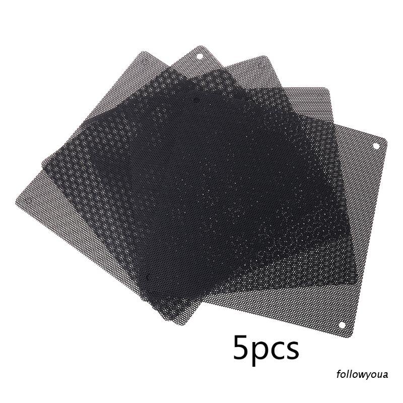 Set 5 tấm lưới lọc bụi bằng nhựa PVC màu đen cho quạt tản nhiệt của máy tính 140mm