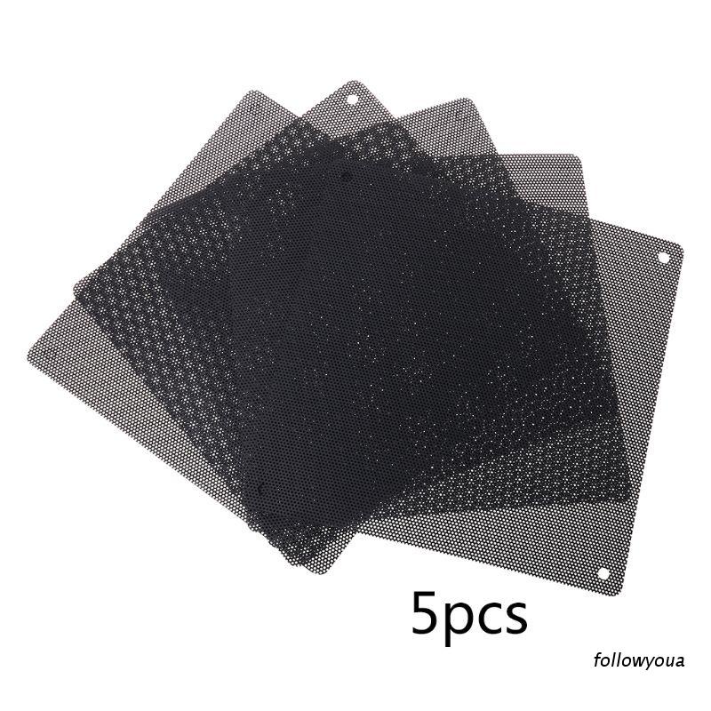 [Hàng mới về] Set 5 tấm lưới lọc bụi bằng nhựa PVC màu đen cho quạt tản nhiệt của máy tính 140mm
