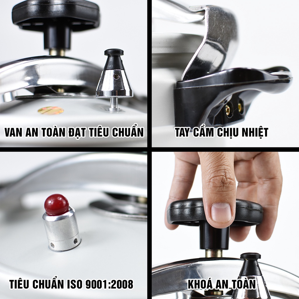 Nồi áp suất nhôm Goldsun, Nồi áp suất dung tích 5 lít, bảo hành 12 tháng, lỗi đổi mới 10 ngày. mã 10200221
