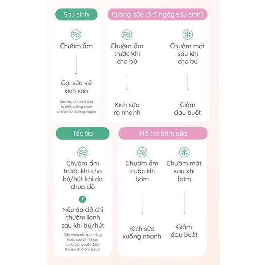 2 túi thảo dược chườm ngực nóng lạnh kích sữa, thông tắc sữa