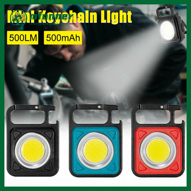 Đèn Led Cob Mini 500mah Đa Năng Có Móc Khóa Tiện Dụng