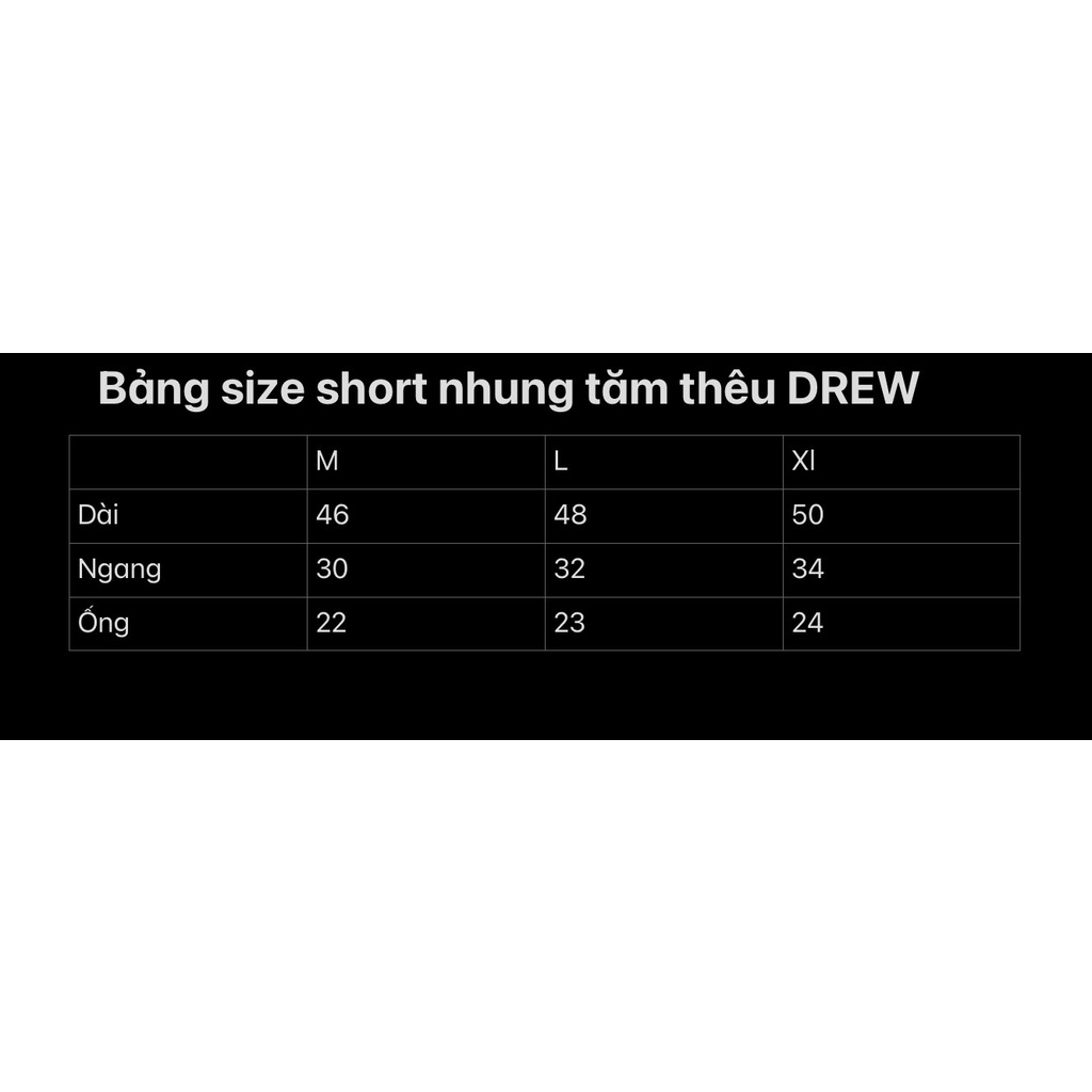 Quần Short Nhung Tăm Thêu D-R-E-W Boin shop_3 màu Be/Đen/Xanh , Quần Đùi Nam Nữ Unisex mùa hè Boin unisex