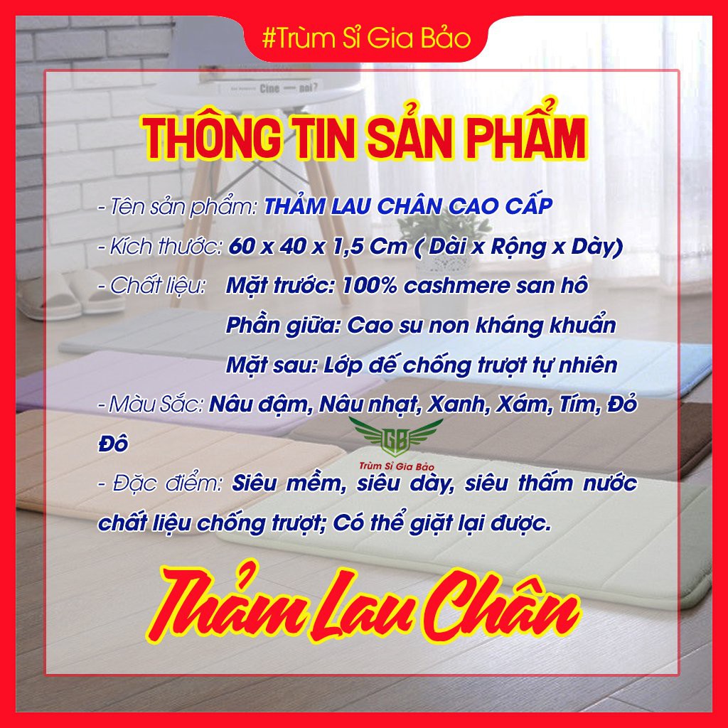 Thảm trải sàn siêu thấm hút , thảm lau chùi chân phòng khách - bếp - ngủ - nhà vệ sinh chống trơn trượt , hôi chân