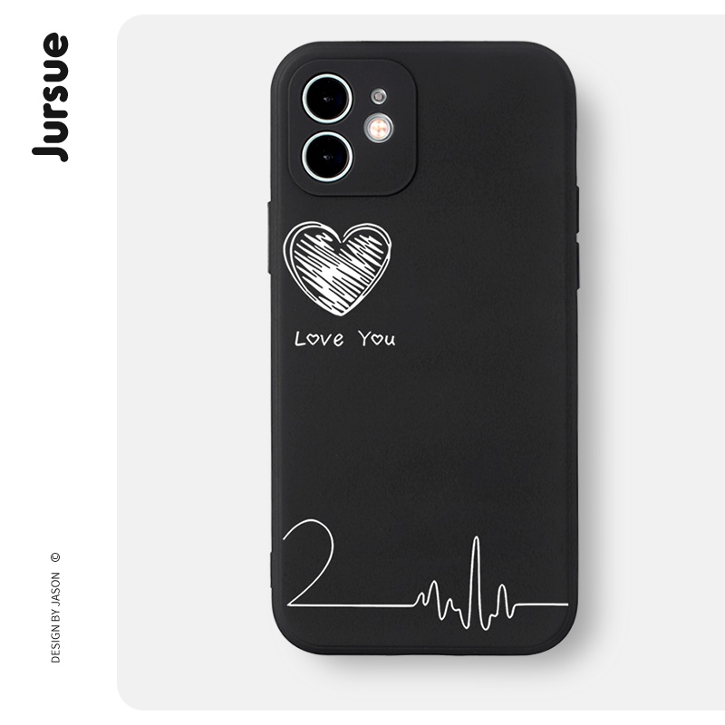 Ốp điện thoại JURSUE hoạt hình cặp đôi dễ thương đẹp ngộ nghĩnh silicon mềm Compatible for iPhone 14 13 12 11 Pro Max SE 2020 X XR XS 8 7 ip 6S 6 Plus kute XYH451