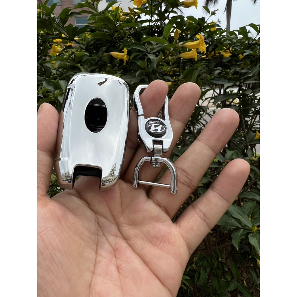 Ốp chìa khóa TPU Silicon Mạ Inox  xe ô tô HUYNDAI Accent 2019 phiên bàn chìa bật
