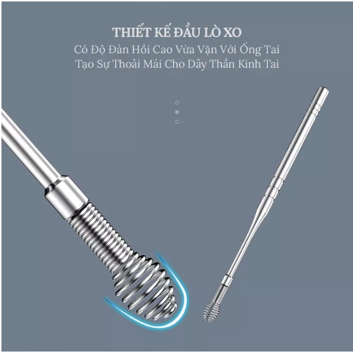 Bộ Lấy Ráy Tai móc khóa 6 Món Thép Không Gỉ An Toàn Cho Cả Gia Đình Shalla