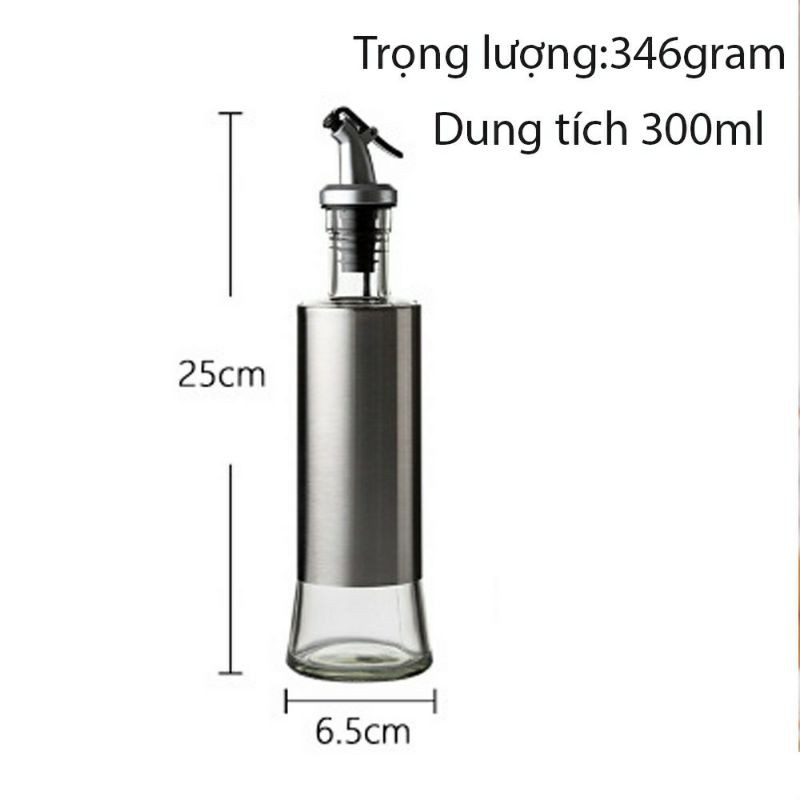 Bình đựng dầu, nước mắm bọc inox cao cấp 300ml/500ml