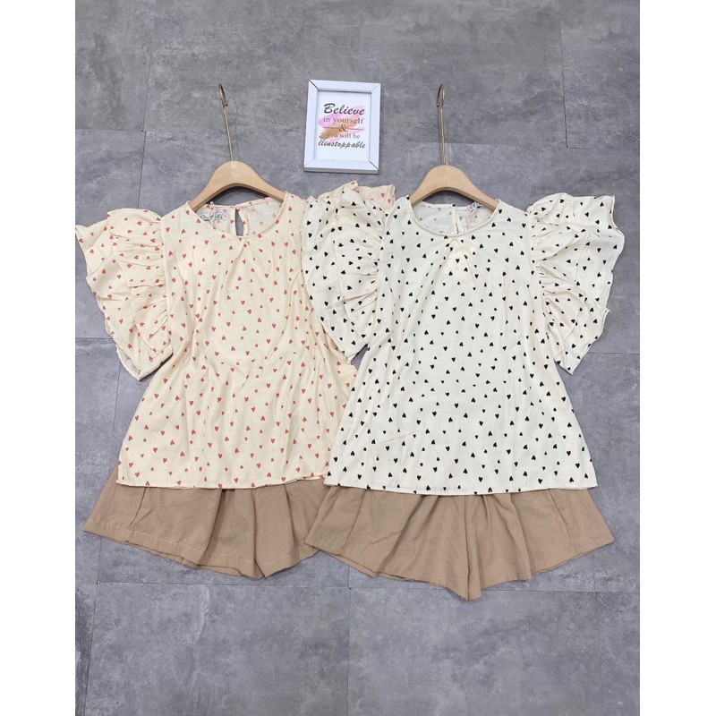 [Hàng Chuẩn] Bộ Cánh Tiên Hoạ Tiết Trái Tim 2 Màu Siêu Cute Có Ảnh Thật Kèm Video | BigBuy360 - bigbuy360.vn