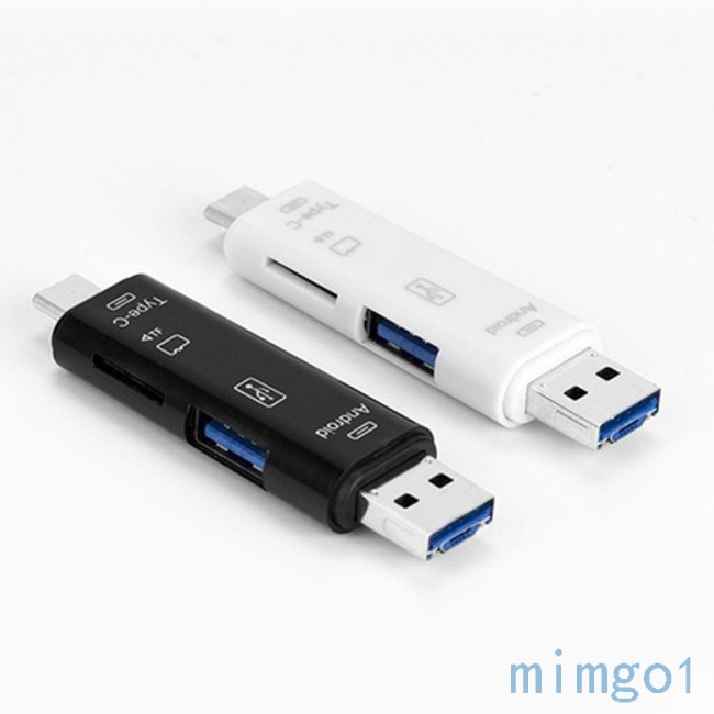 Mới Đầu Đọc Thẻ Nhớ Micro / Usb / Type-c / Tf Đa Năng 5 Trong 1