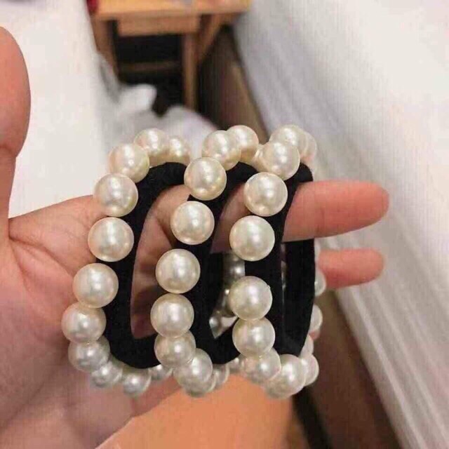 Dây buộc tóc scrunchies, dây cột tóc chun buộc tóc nữ đính ngọc dễ thương thời trang Hàn Quốc - VHT SHOP
