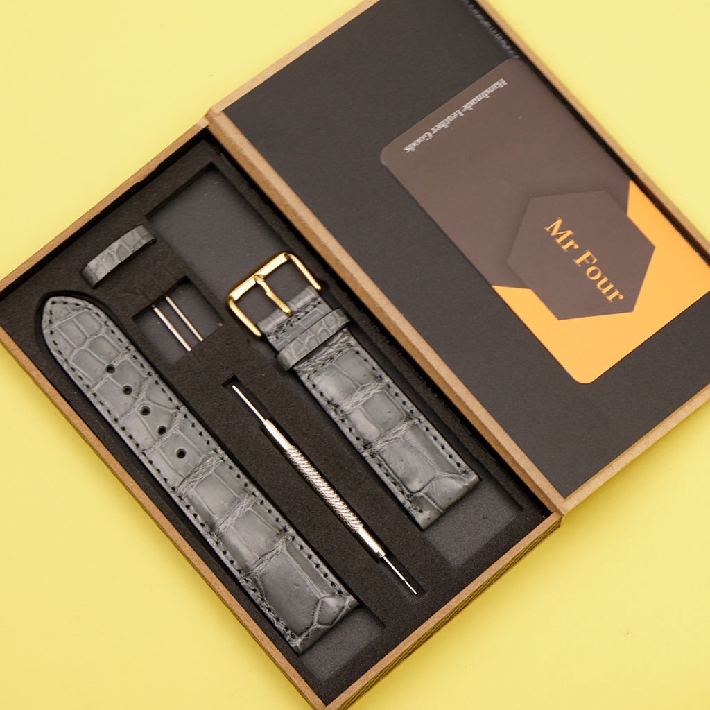 Dây Đồng Hồ Da Cá Sấu Cao Cấp MrFour + Tặng Khóa + Bộ Tháo lắp | Leather Watch Bands
