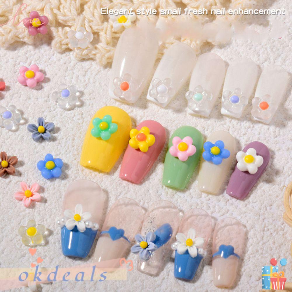 Bộ 50 Hoa Trang Trí Móng Tay Nghệ Thuật 3D Thời Trang Dành Cho Nữ