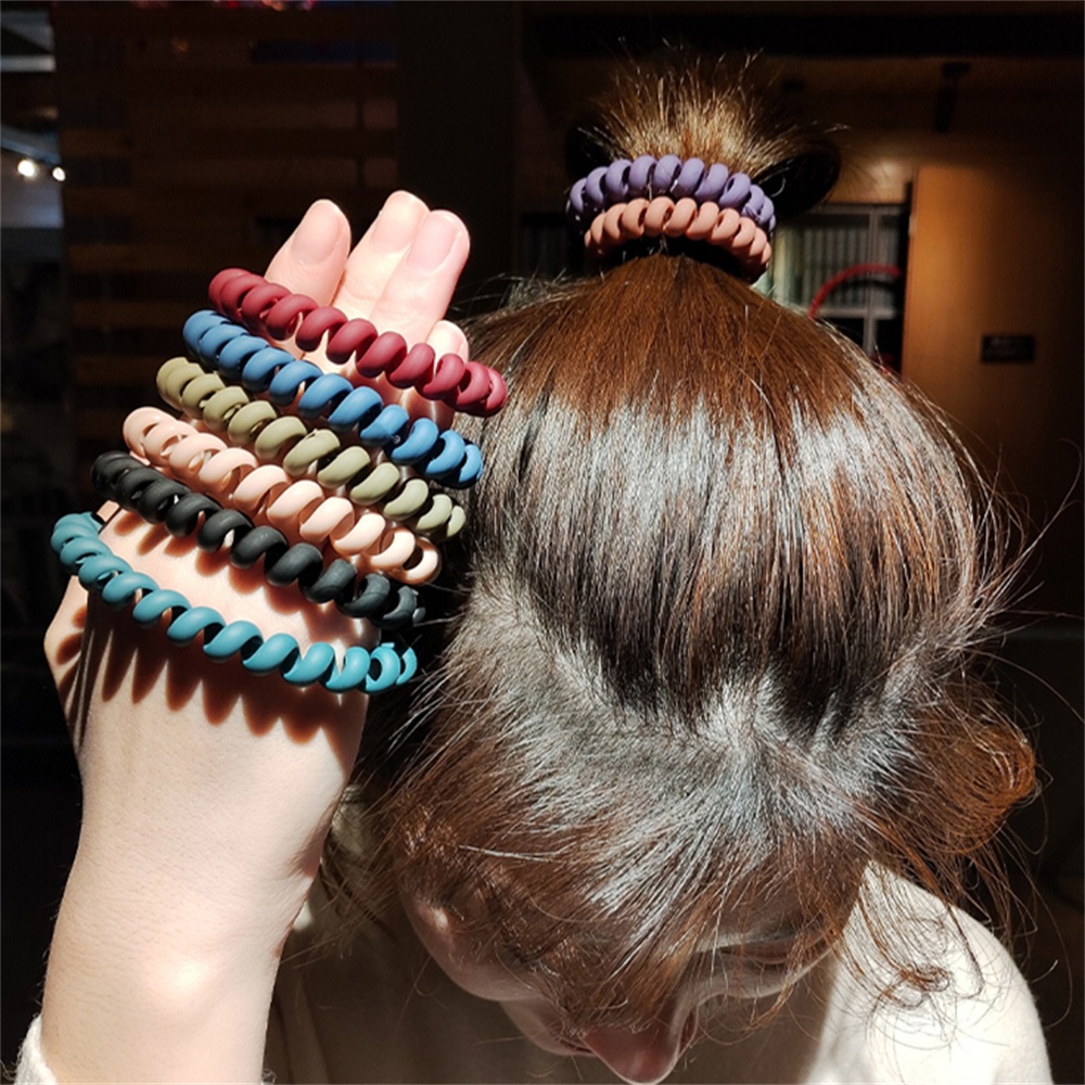 Dây Buộc Tóc Cao Su Co Giãn Không Để Lại Dấu Vết Màu Mờ Dành Cho Nữ