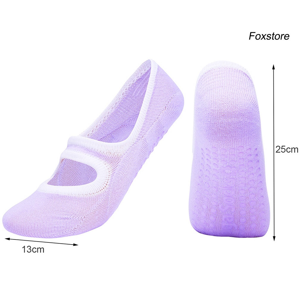 1 Cặp Vớ Cotton Chống Trượt Chống Ma Sát Thoáng Khí Dành Cho Nữ Tập Yoga fs-47