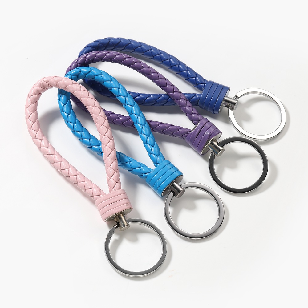 Móc Khóa Da PU Bện Dây Sáng Tạo Thời Trang Nam Nữ