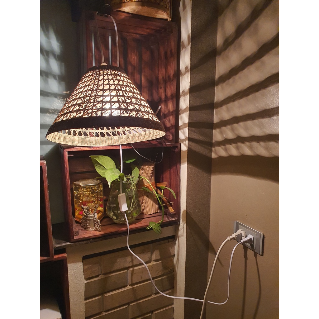 Bộ đèn bằng cói, cho bàn làm việc, phòng ngủ, phòng khách, vật trang trí tường [Bán buôn/Sỉ] | ongtre® (Vietnam