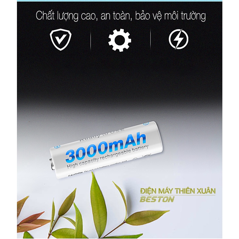 Bộ Sạc 8 pin AA AAA Beston C9010 cho pin sạc công suất lớn, có tính năng sạc nhanh, đèn báo thông mình dùng cho micro..