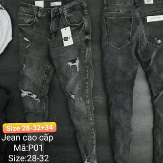 [FREESHIP] QUẦN JEAN NAM CAO CẤP CO DÃN XÁM ĐEN RÁCH NHẸ HOT TRÊND HỢP THÒI TRANG 01