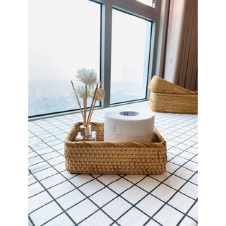 Bộ sản phẩm rổ mây đan hình chữ nhật