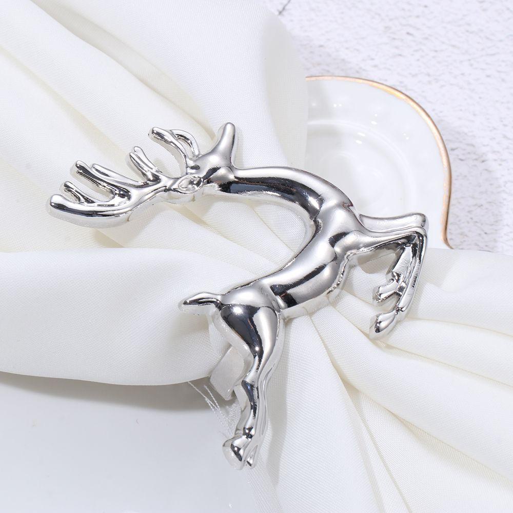 WTTLE Vòng Giữ Khăn Ăn Bằng Kim Loại DIY Hình Tuần Lộc Giáng Sinh