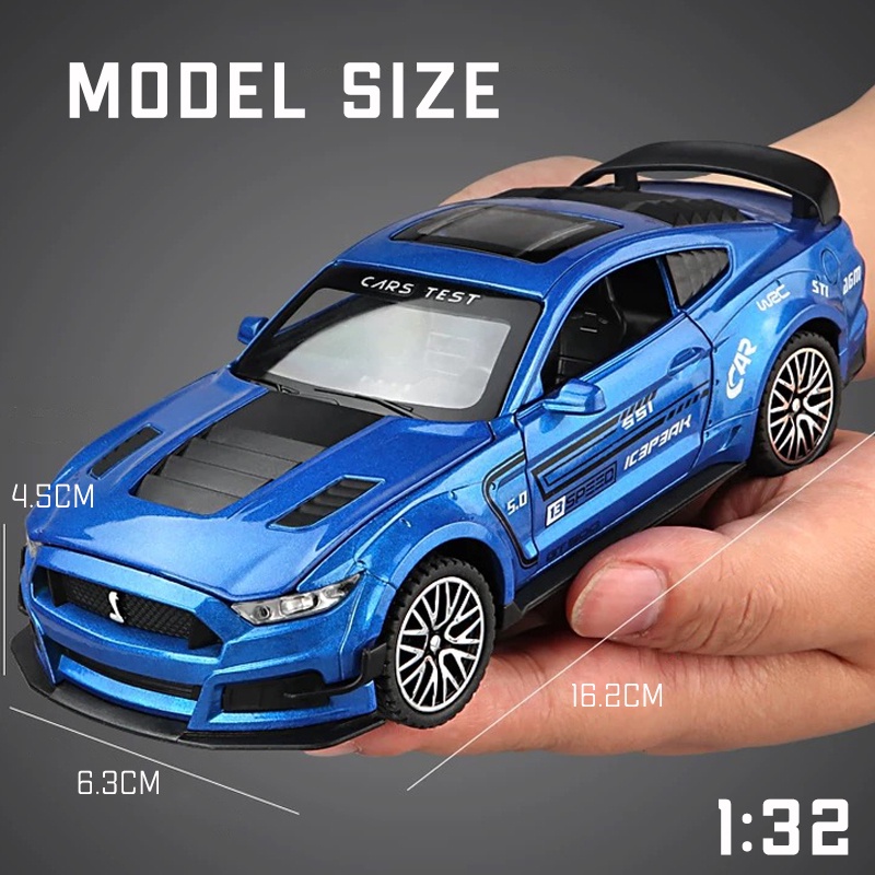 Mô Hình Xe Hơi Ford Mustang GT500 Bằng Hợp Kim Có Đèn Và Nhạc Tỷ Lệ 1: 32