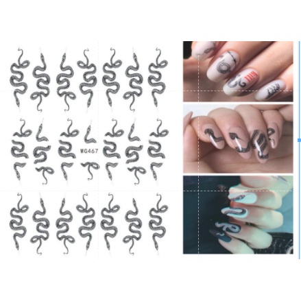 Sticker hoạ tiết rắn, hình dán móng hoạ tiết rắn dán móng tay