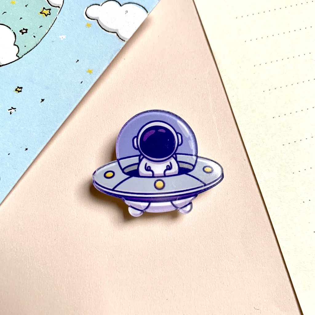 Sticker cài áo, Huy hiệu balo dễ thương Tobun Fashion nhựa acrylic SPM03