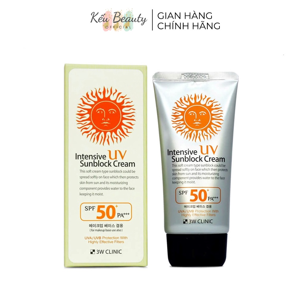 Kem chống nắng 3W Clinic Intensive UV Sunblock Cream SPF 50+ PA+++ 70ml