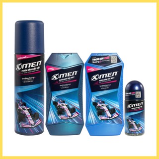 Combo 4 Sản Phẩm Xmen Phiên Bản Đặc Biệt - Xịt Khử Mùi 100ML + Sữa Tắm 180G + Dầu Gội 180G + Lăn Khử Mùi 50ML