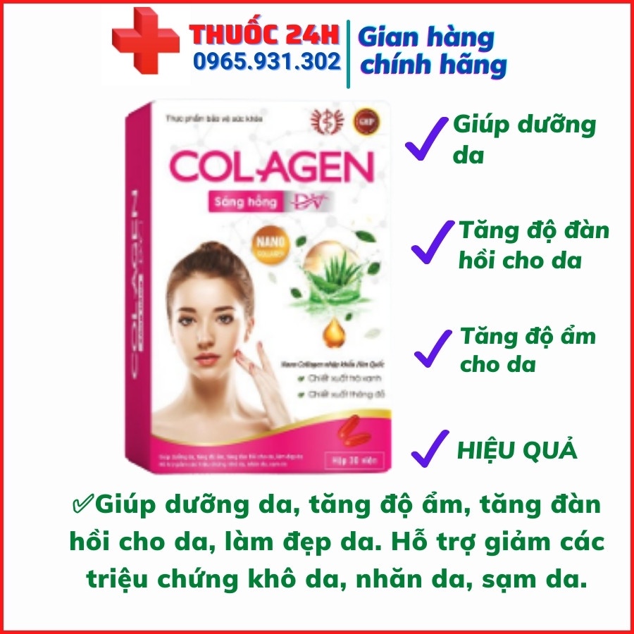 💊💊Colagen Sáng hồng DV nguyên liệu nhập khẩu Hàn Quốc hộp 30 viên