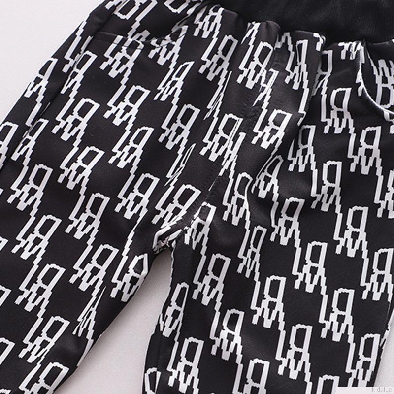 Bộ quần áo sweater vải cotton in hoạt hình thiết kế thời trang phong cách thu đông cho bé