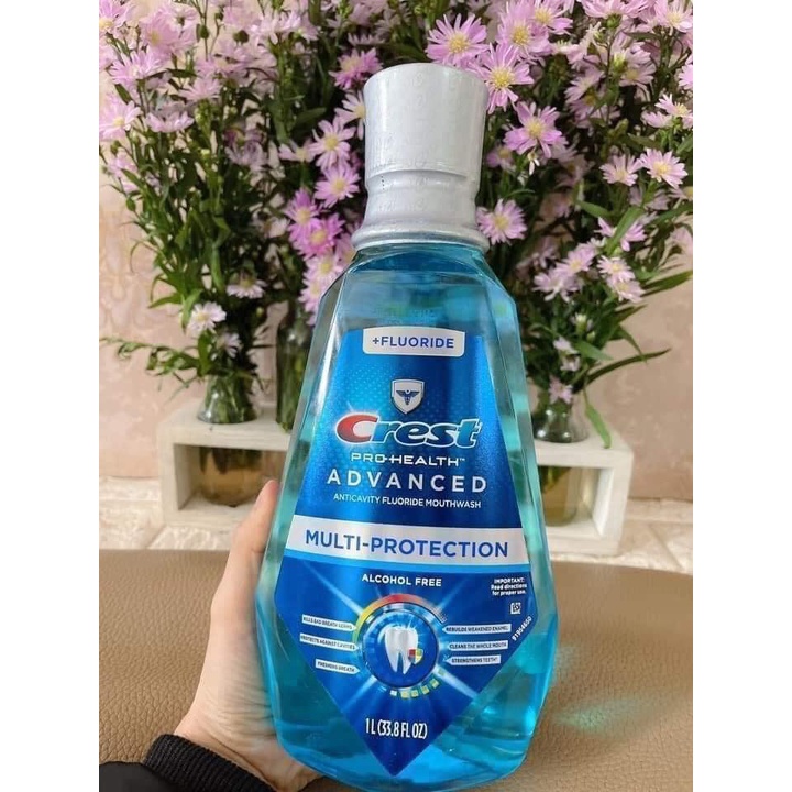 Nước Súc Miệng Crest Pro Trắng Răng Thơm Miệng Health Multi Protection Clean Mint Mỹ - 1000ml