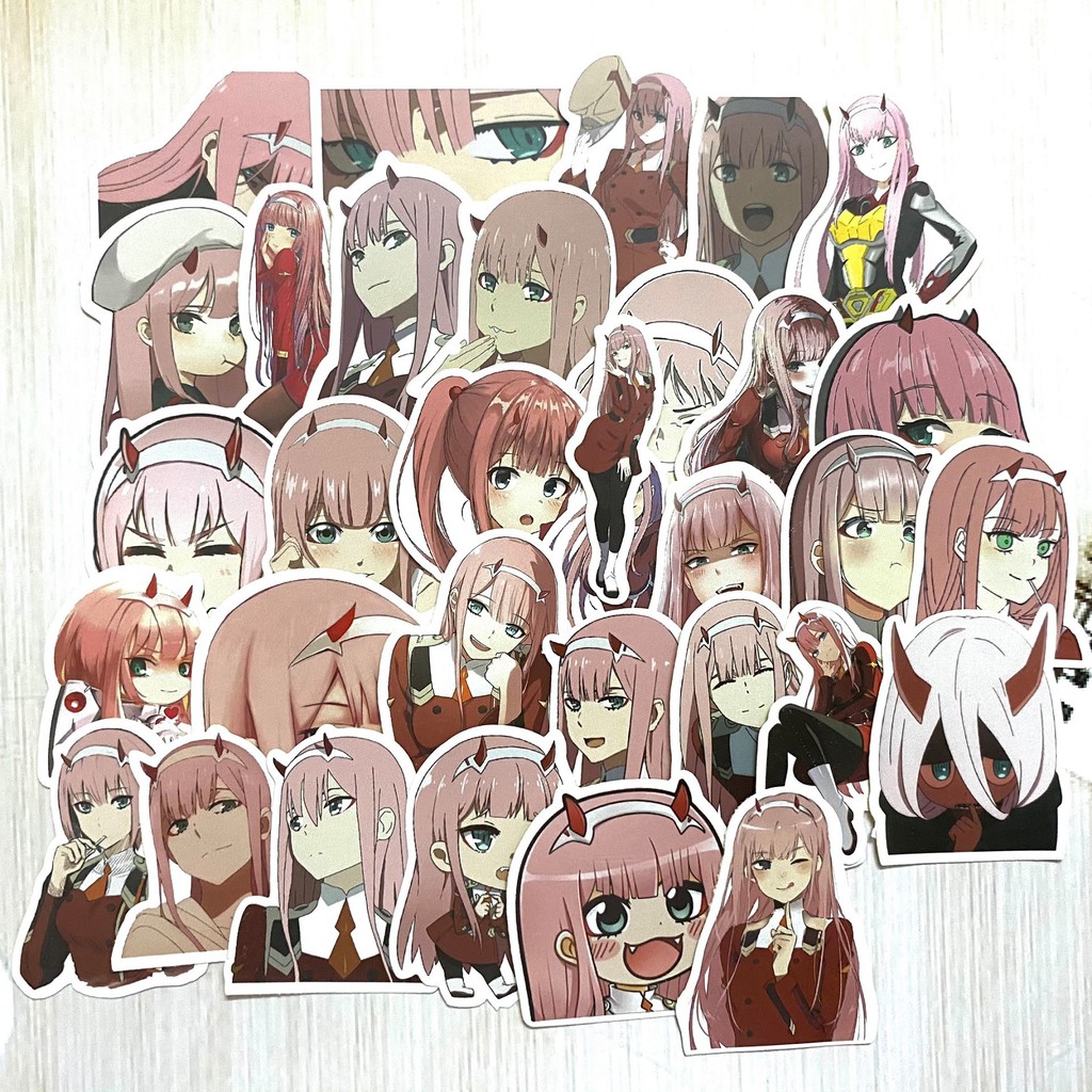 [Twins Plus] Bộ hình dán - sticker anime Zero Two - Darling in the Franxx dán trang trí laptop,máy tính bỏ túi,...