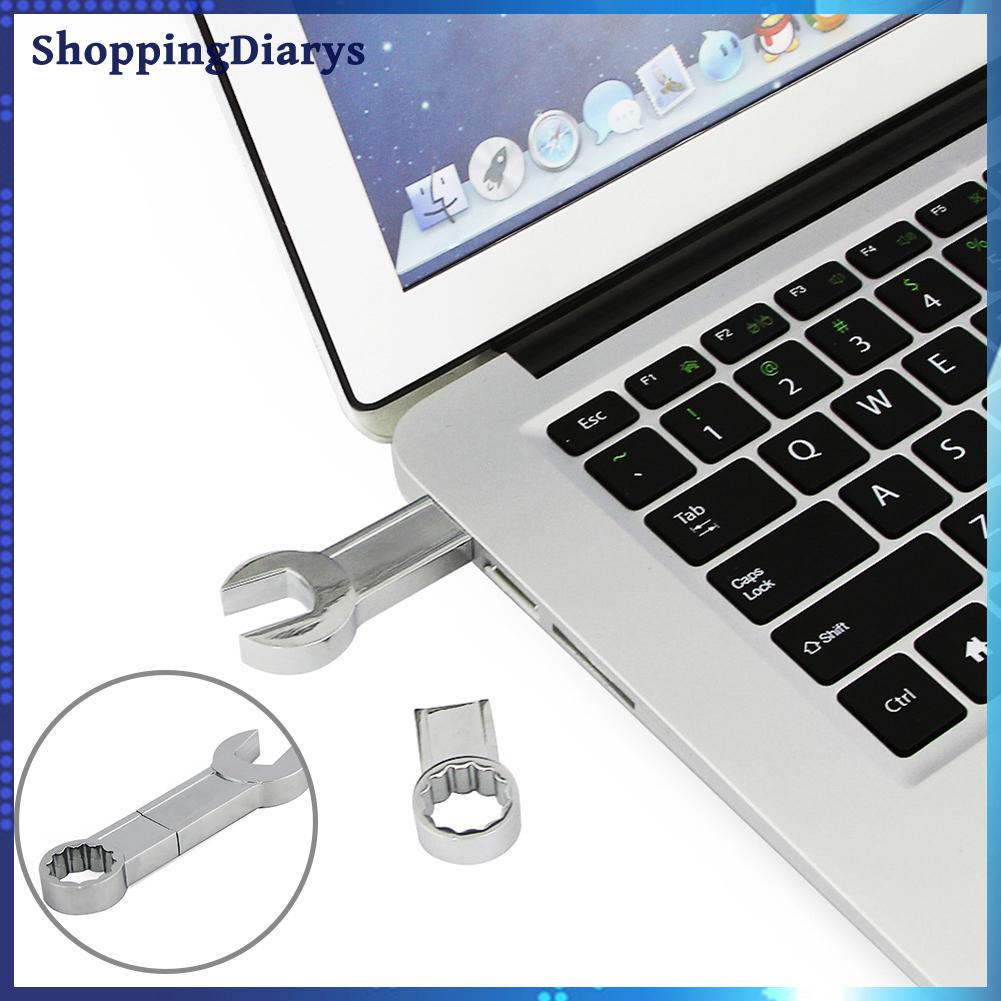 （shoppingDiarys） Metal USB 2.0 Flash Pen Driver Spanner Wrench Shaped Memory Stick U Disk