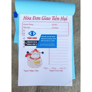 Combo 2 cuốn Hóa đơn giao hụi, giấy vay nợ, biên lai hụi
