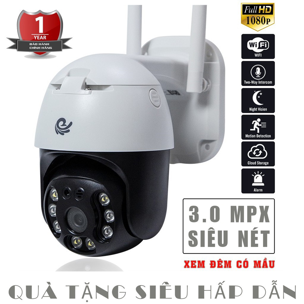 Camera wifi ngoài trời xoay 360 chống nước ONVIZCAM HK30 2.0 MPx 1080P có kết nối máy tính, smart TV , bảo hành 1 năm