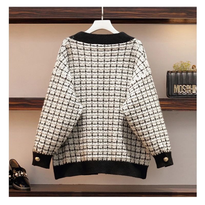 Áo Cadigan len Quảng châu kẻ phối fom rộng hót