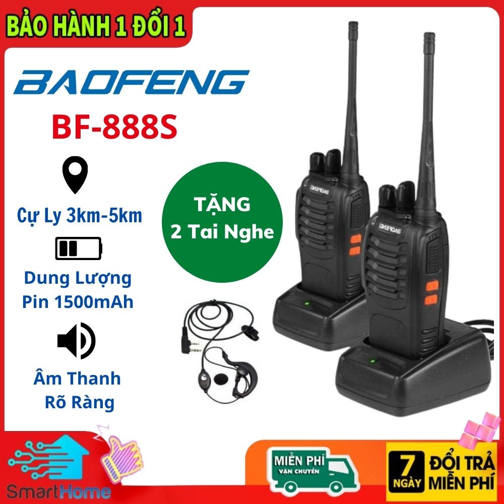 Bộ Đàm Baofeng BF-888S Khoảng Cách Từ 3-5 Km Với 16 Kênh Bảo Hành 12 Tháng