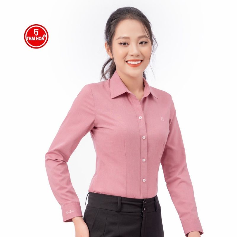 Áo sơ mi Thái Hòa cao cấp vải sợi tre sợi tăm tay dài đủ màu 9002